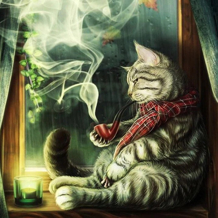 Cat Smoking Cigar