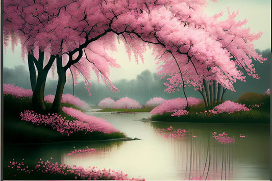 Serene Cherry Blossom Grove