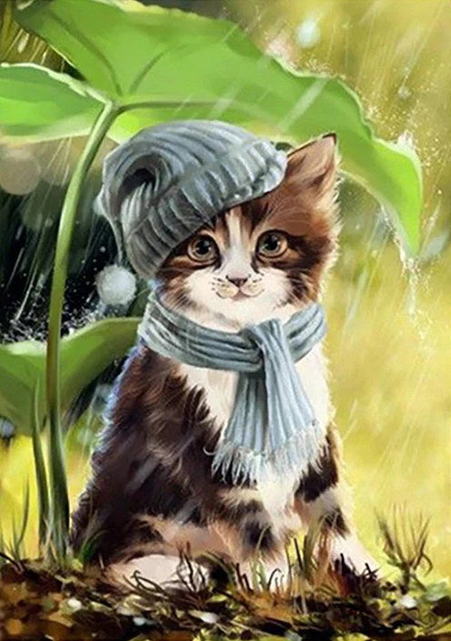Cute Cat with Hat & Scarf