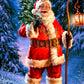 Santa Claus Carrying Christmas Tree