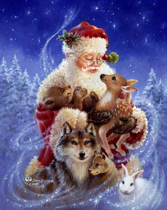 Santa Claus with Animal Friends
