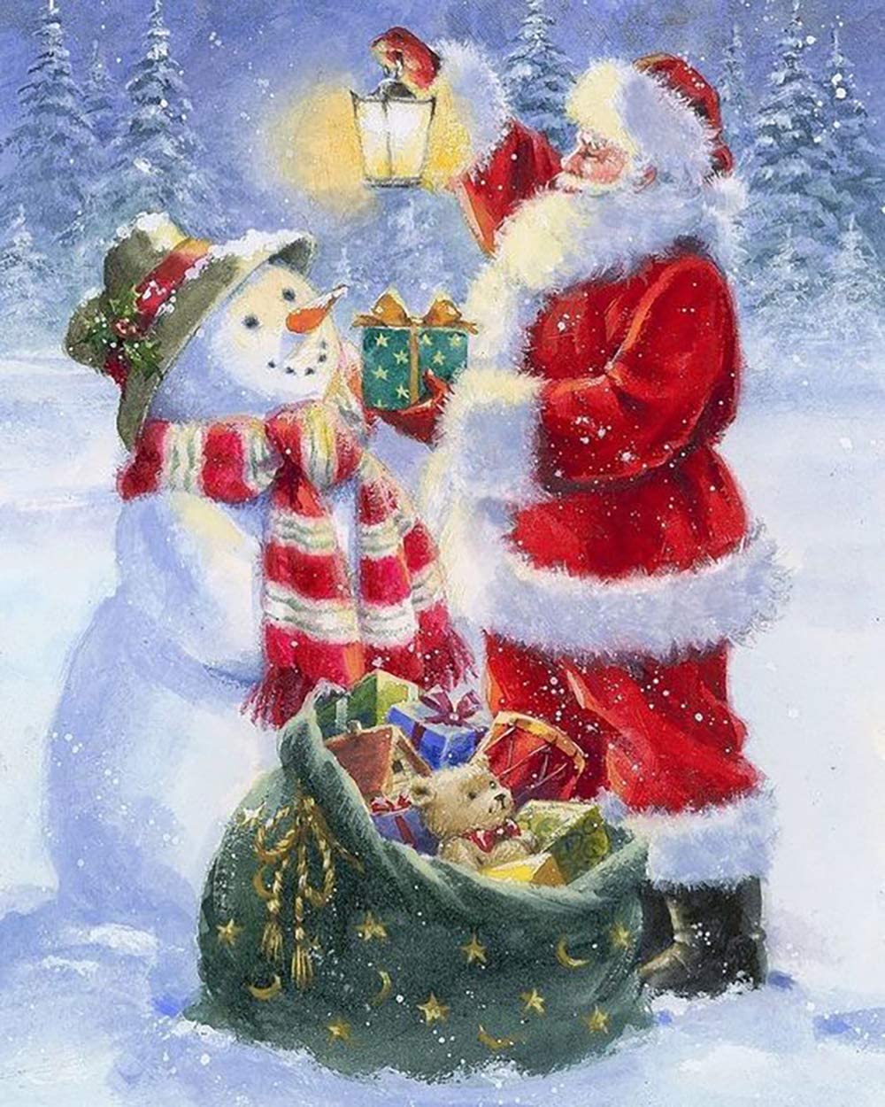 Santa Claus and Snowman Art Craft