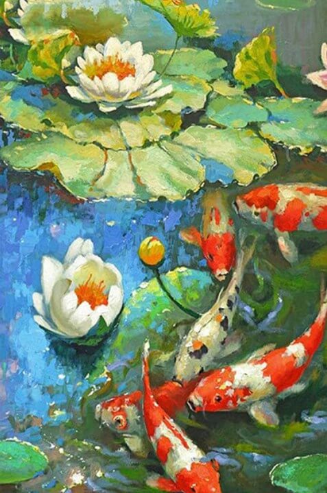 Lotus Flower & Koi Fish