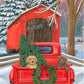 Puppies & Xmas Tree in a Red Truck