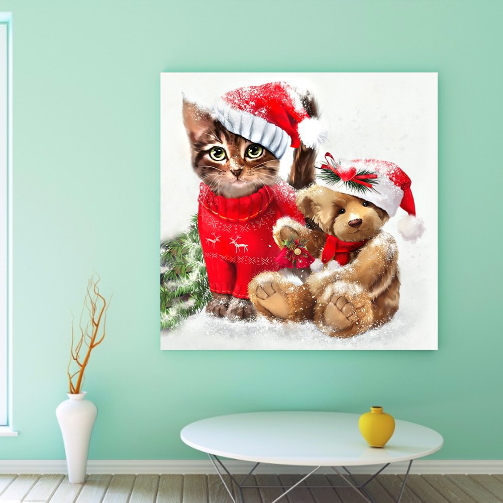 Christmas Cat and Bear