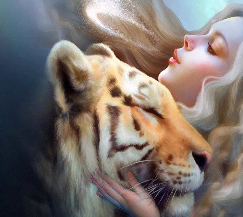 Stunning Girl & Tiger