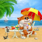 Cartoon Cat on the Beach