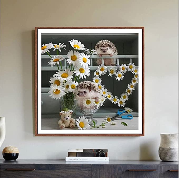 Hedgehog Daisy Diamond Painting