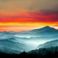 Orange Sunset Smoky Mountain